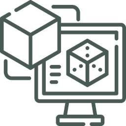 A green icon of a computer